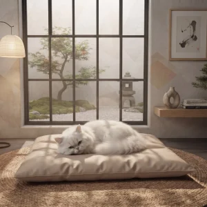 Luxury Pet Cat Bed Golden Sand Luxury Pet Cat Bed Filled with Natural Down Alternative by Golden Feather
