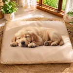 Luxury Pet Dog Bed Golden Sand Luxury Pet Dog Bed Filled with Natural Down Alternative by Golden Feather