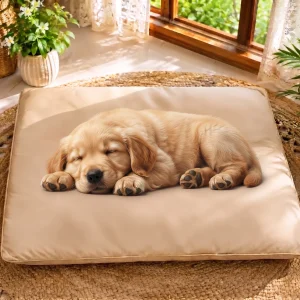 Luxury Pet Dog Bed Golden Sand Luxury Pet Dog Bed Filled with Natural Down Alternative by Golden Feather